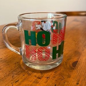 Anchor Hocking Mickey Mouse Ho Ho Ho Glass Christmas Mug